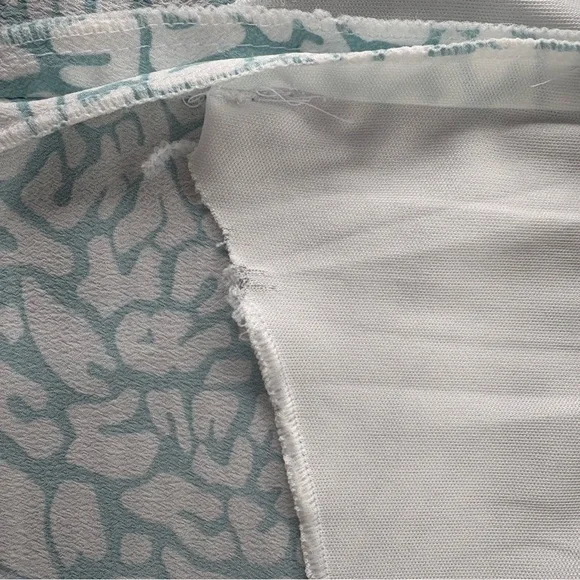 Dan Chau Dress featuring a turquoise & white abstract print on textured fabric - Picture 8 of 10